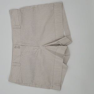 WHBM Taupe & Cream Stripe Shorts, Size 12